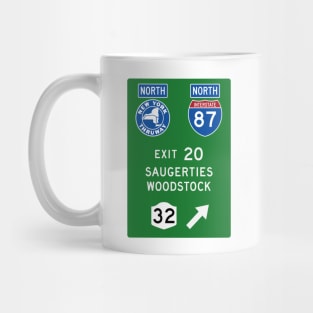 New York Thruway Northbound Exit 20: Saugerties Woodstock Catskills Mug